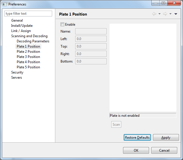 Scanning and decoding preferences