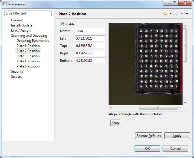 Defining another plate position