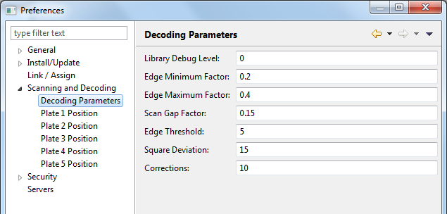 Decoding parameters