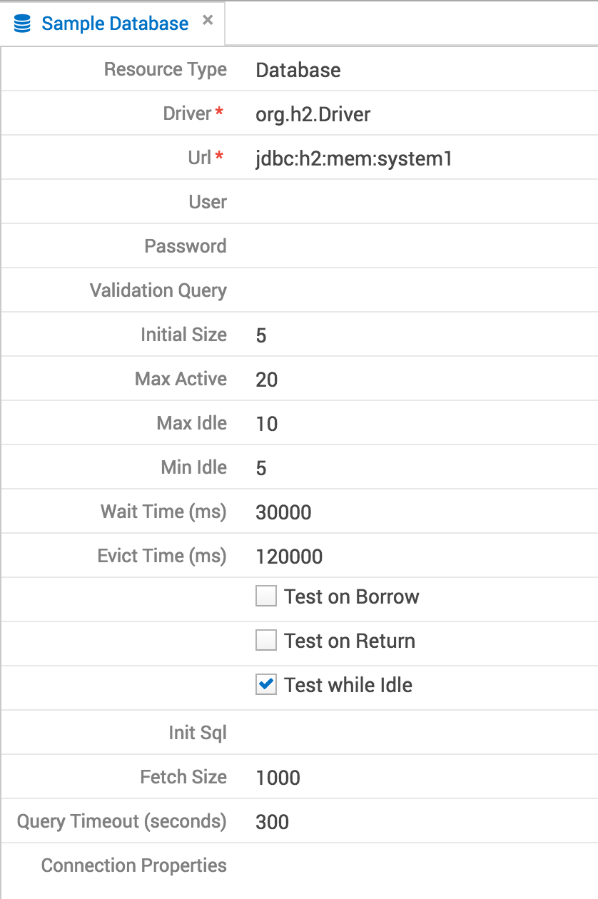 sample database resource