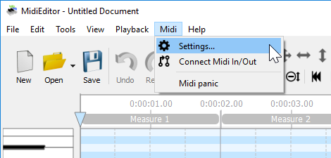 MIDI Editor settings