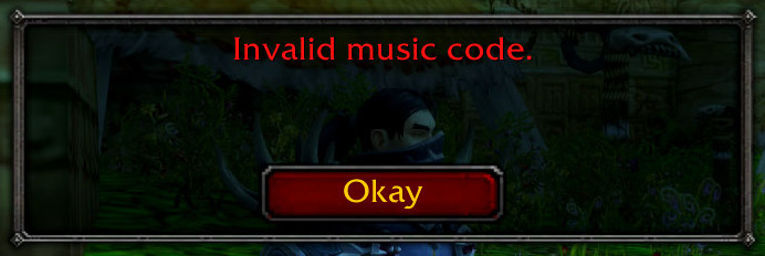 Invalid music code error