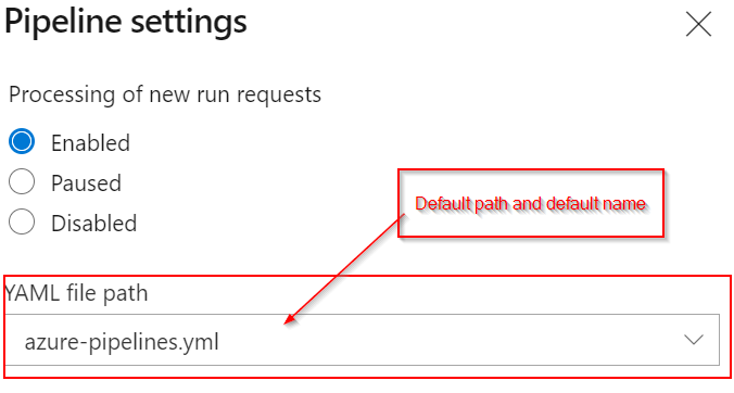 pipeline settings