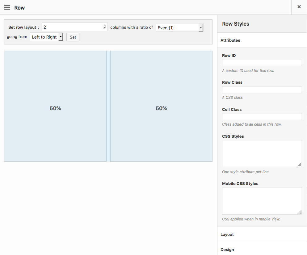 Row Attributes