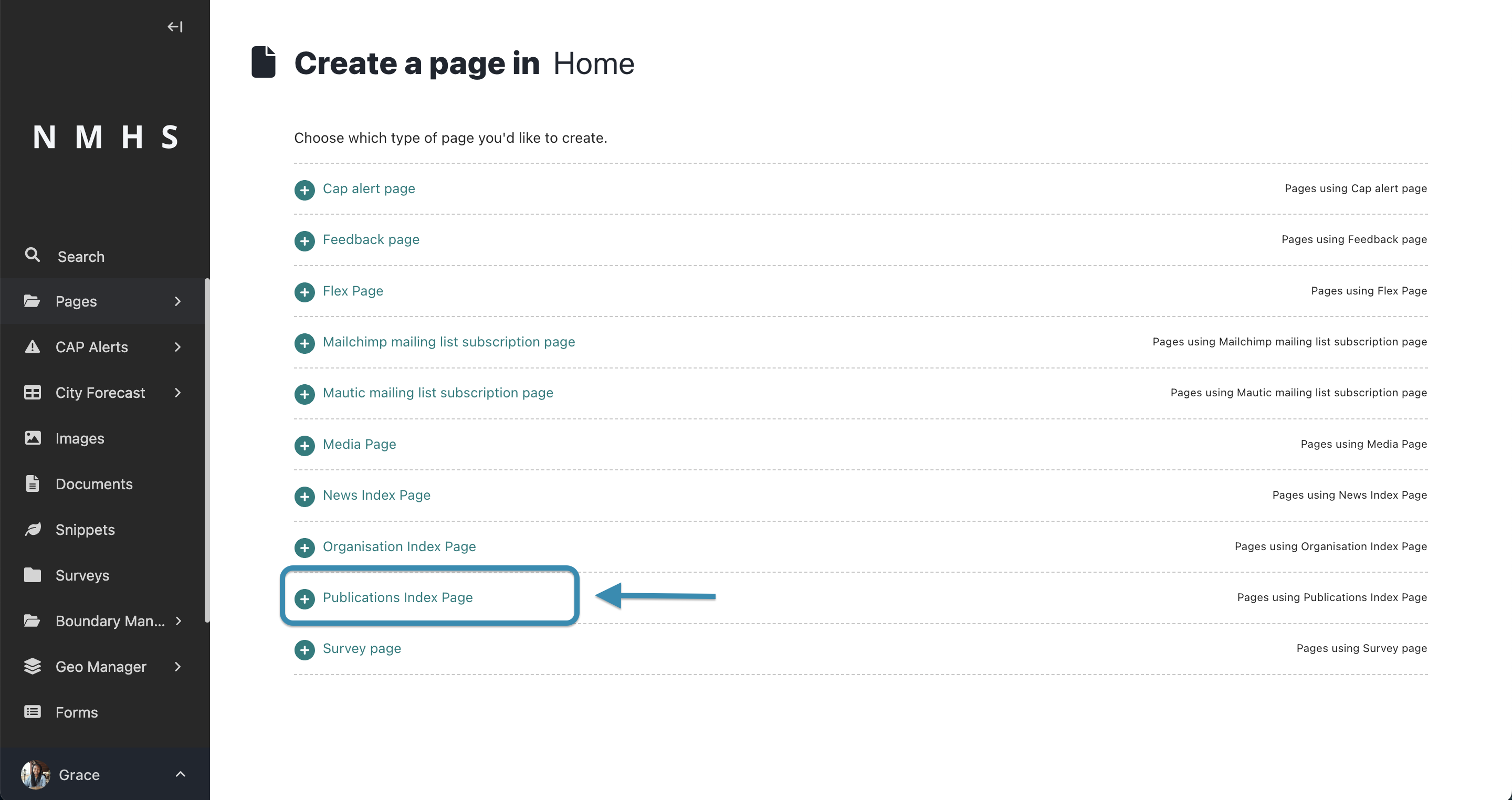 Add Publication List Page